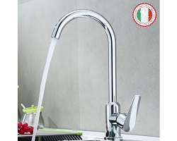 Vòi bếp, vòi bồn rửa chén nóng lạnh - Hàng cao cấp ITALIA SUS304 M2 (sáng bóng đẹp) + 2 dây cấp
